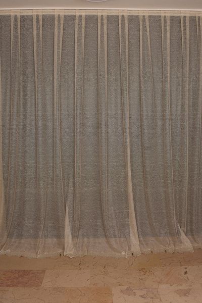 AKÇA TEKSTİL Gold Colored Skinny Skirt - Single Wing, Pleated Background Curtain 300*260