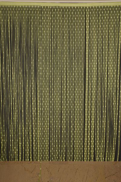 AKÇA TEKSTİL Small Polka Dot Model Green Color Ready Rope Curtain 300*270 Cm