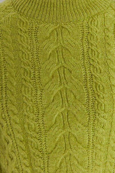 Trendyol Collection Πράσινο πουλόβερ με μαλακή υφή με πλέξη μαλλιών TWOAW21KZ0109