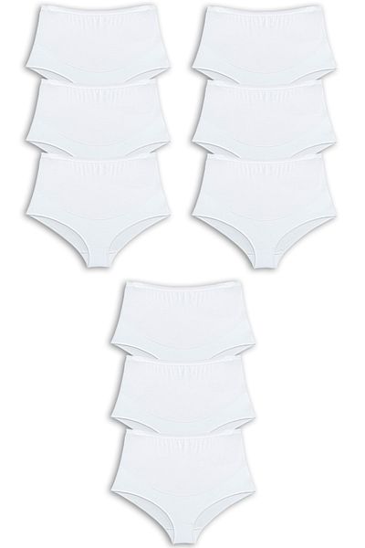 BSM Pantaloni largi, albi, modal, 9 piese - Chiloți de maternitate