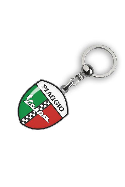 Modül Checkered Italian Beadow Keychain with Vespa Logo