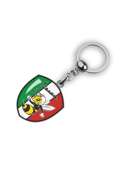 Modül Bee Italian Flag Keychain with Vespa Logo