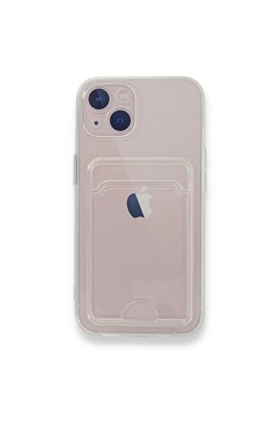Gpack Iphone 13 Uyumlu  Kılıf 1 Adet Kartlıklı Şeffaf Silikon Lüx Korumalı