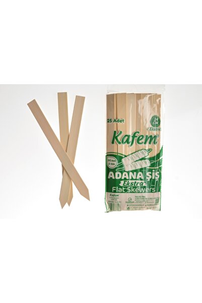 KAFEM Adana Şiş Geniş (2 CM) Bambu 24 Cm 25 Adet