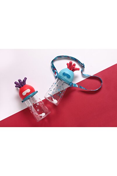 Rovco Children's Neck Strap 320 Ml Leakproof Tritan Water Bottle with Straw - Smart Straw B1034