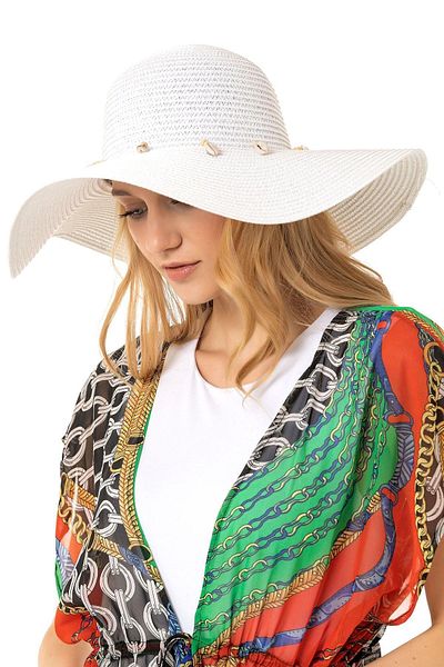 Saria Moda Sea Shell Wide Straw Hat