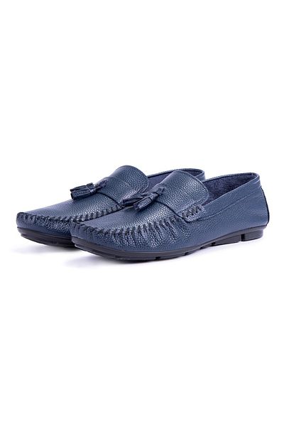 Ducavelli Noble Γνήσιο Δερμάτινο Ανδρικά Παπούτσια Casual, Rok Loafer Shoes Navy Blue