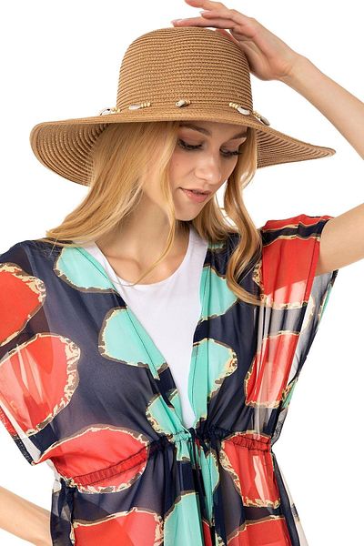 Saria Moda Sea Shell Wide Straw Hat