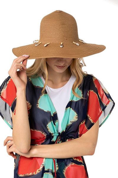 Saria Moda Sea Shell Wide Straw Hat