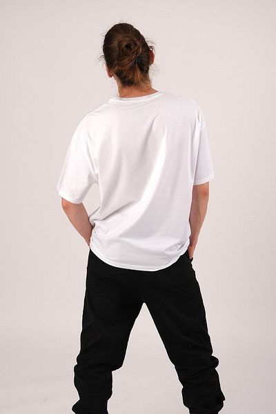 Pasage Oversize Hey It's Me εμπριμέ λευκό μπλουζάκι
