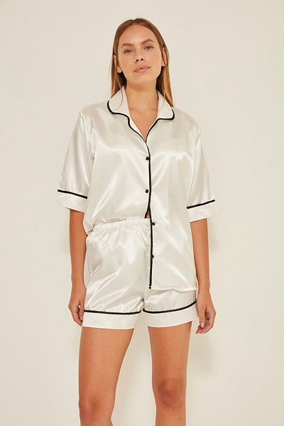 Miorre Women's Satin Pajama Set with Shorts
