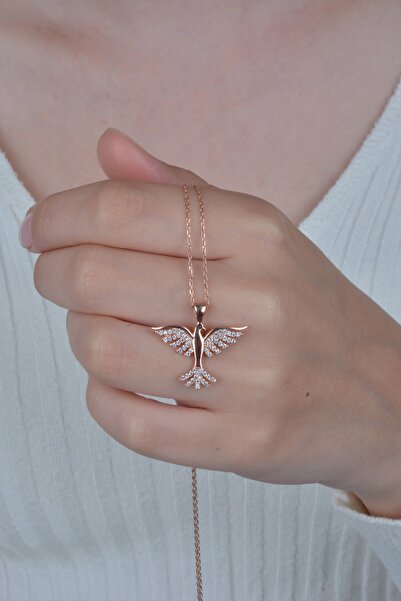 ESSARE Kadın 925 Ayar Gümüş Anka Kuşu Kolye