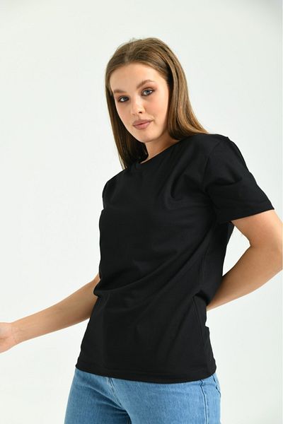 ALMİNA Tricou negru cu mânecă scurtă Lycra pentru femei