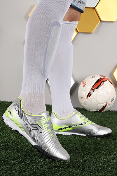 Jump 27882 Pantofi de fotbal pentru bărbați, gri argintiu, verde Astroturf