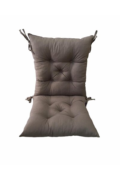 Bykutlay Home Collection Chair Cushion with Backrest, Duck Fabric, Stone Color, 40*85 cm