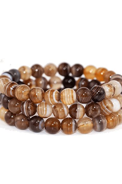 Tesbih Atölyesi Certified Aaa Quality Natural Botswana Agate Stone Bracelet