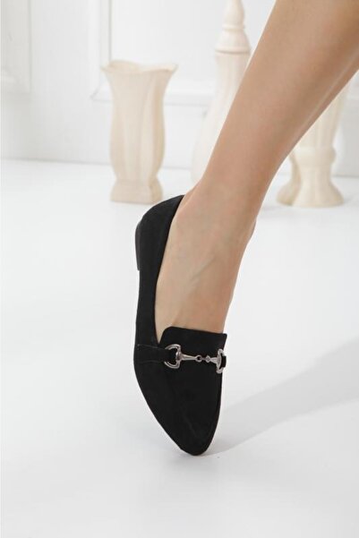 Trendpink Чорна замшева пряжка жіноча Babet