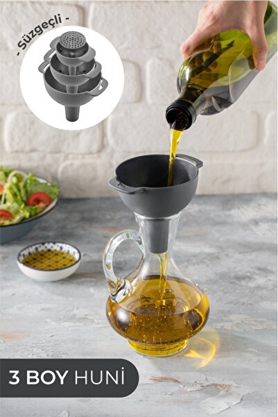3 Size Funnel Set with Strainer