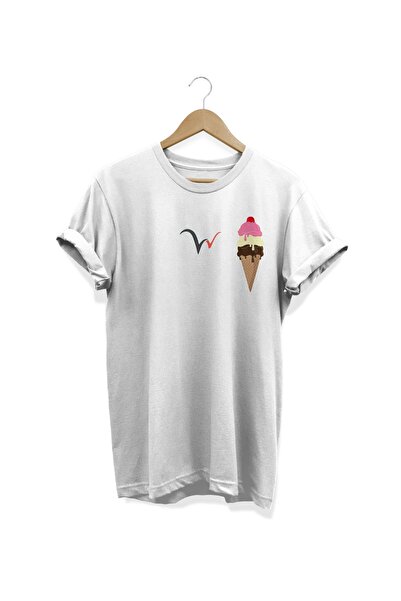 WİDİ Sladoled Štampano Beli T-shirt