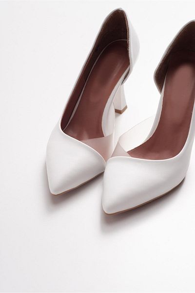 potinonline 0653 Pantofi cu toc stiletto, transparenți, cu latura deschisă