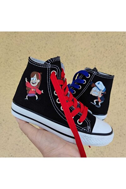 MECH BUTİK Unisex dnevne crno-bede visoke tenisice za žene i muškarce Dipper&...
