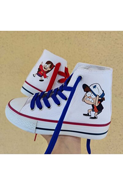 MECH BUTİK Unisex dnevne crno-bede visoke tenisice za žene i muškarce Dipper&...