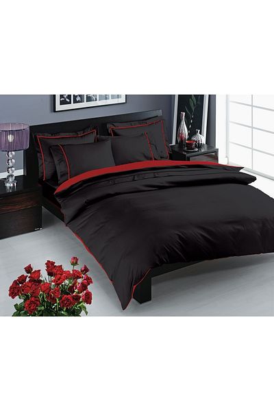 Taç Σετ Παπλωματοθήκη Prestige Satin Διπλό Μαύρο