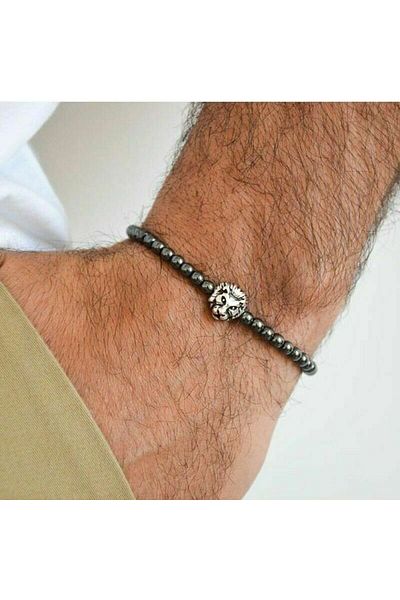Padore Accessory Men's - Lion Detail, Stylish Design Elegant Natural Stone Bracelet| Handmade