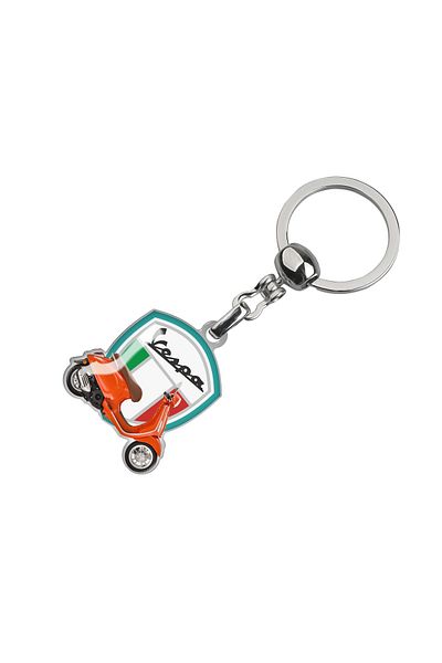 Modül Vespa Motorcycles Motorcycle Drop Label Keychain - Orange Vespa