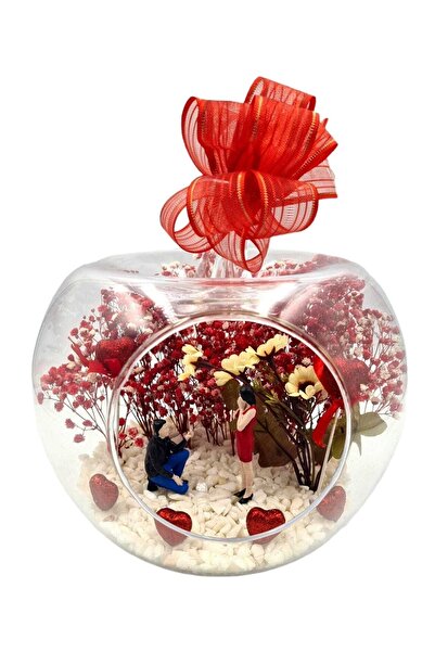 maya sanat Elma Cam Fanus Teraryum Benimle Evlenirmisin Yıldönümü Evlilik Teklifi Sevgiliye Hediye