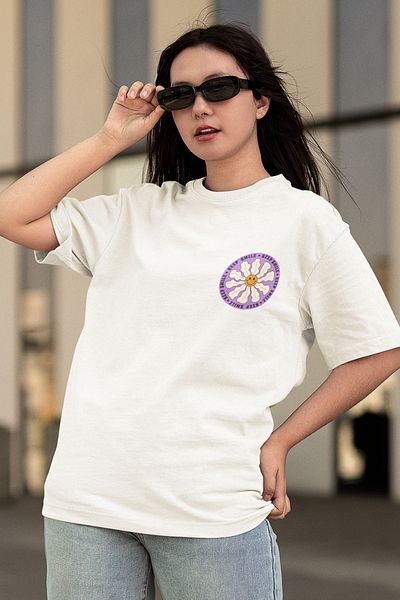 SUNFREE Λευκό μπλουζάκι Oversize - Smile Printed