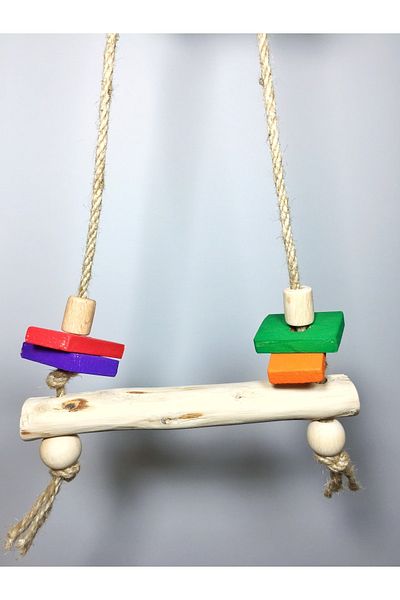 Ciko Kafes Natural Bird Swing with Wicker String
