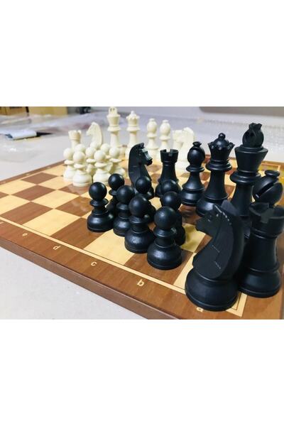 Star Ahşap Zeminli Satranç Seti Satranç Takımı Turnuva 38x38cm