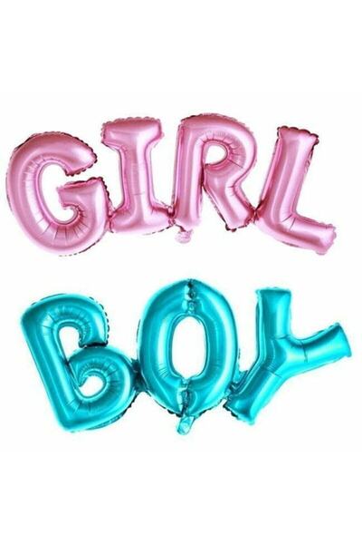 DÜVENCİ TİCARET مجموعة بالونات فويل باللون الوردي والأزرق للبنات والأولاد، 2 ...