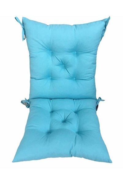 Bykutlay Home Collection Turkuaz Rengi Arkalıklı Sandalye Minderi 45*85