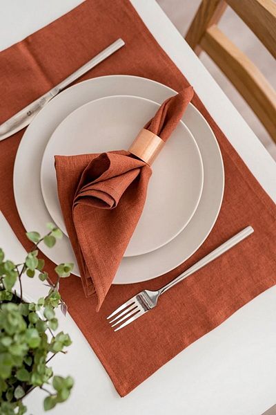 miyolin 45x45 Cm Washed Linen Fabric Napkin, American Service
