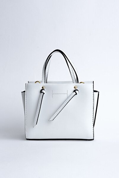 Çantacımstore Women's Knotted Mini City Bag White 301
