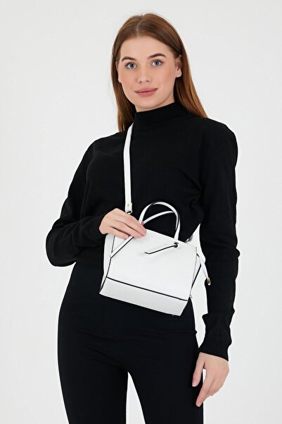 Çantacımstore Women's Knotted Mini City Bag White 301