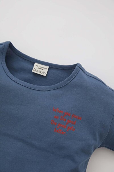 DeFacto Baby Boy Printed Short Sleeve T-Shirt Shorts Set of 2