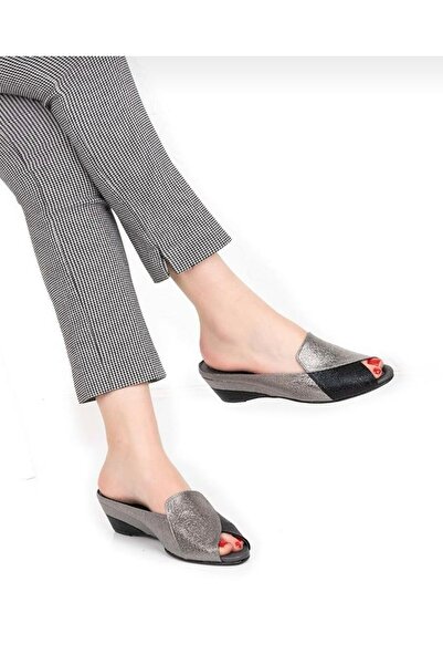 mikay shoes Hakiki Deri Şık Ev Terliği