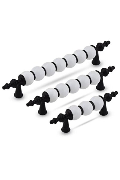 STR MOBAKS Str Siyah 64 Mm Boncuk Dolap Mutfak Çekmece Vestiyer Mobilya Kulpları