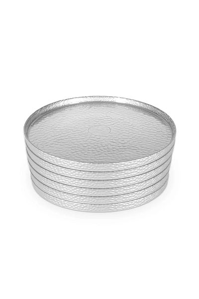 Fecra Sunshine Lezar 6 Piece Glass Charger Set Silver