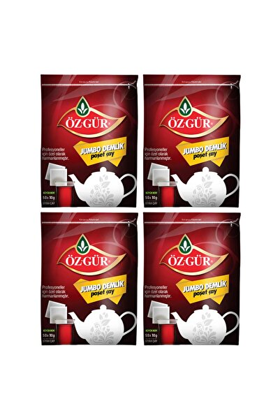 özgür çay Jumbo Demlik Poşet Çay 50 Li - 50x10 G X 4 Adet