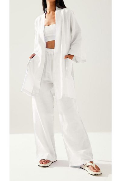 WEBBMODA White KİMono Set