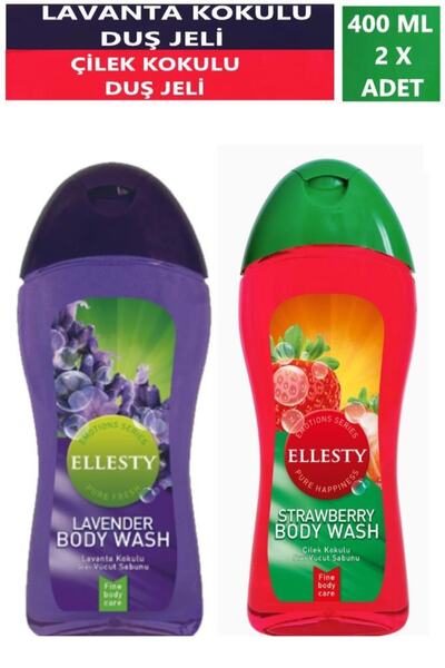 ELLESTY Çilek & Lavanta Duş Jeli 400 Ml 2'li Set