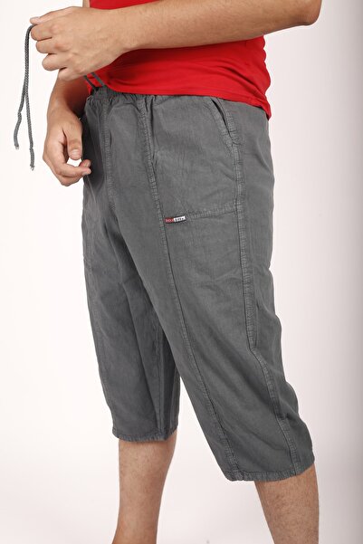 nacar çarşı Unısex Keten Kumaş Ham Bez Yazlık Rahat Bermuda Kapri