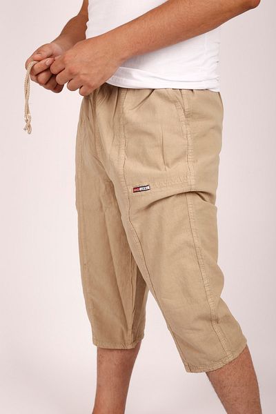nacar çarşı Unisex Linen Fabric Raw Cloth Summer Comfortable Bermuda Capri