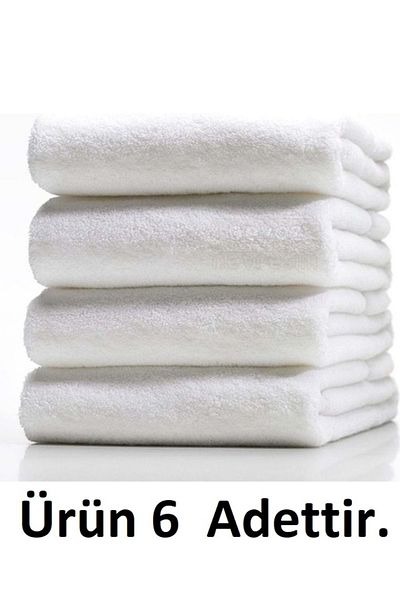 Özdilek 6 Pieces Cotton Hotel Hand-Face Towels (50x90)-white