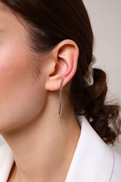 AURRARİ Kadın Gümüş Baston Şekilli Küpe