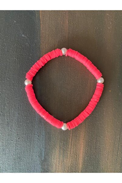 Genel Markalar Inci Detaylı Pembe Fimo Boncuk Halhal,boncuk Halhal,fimo Boncuk